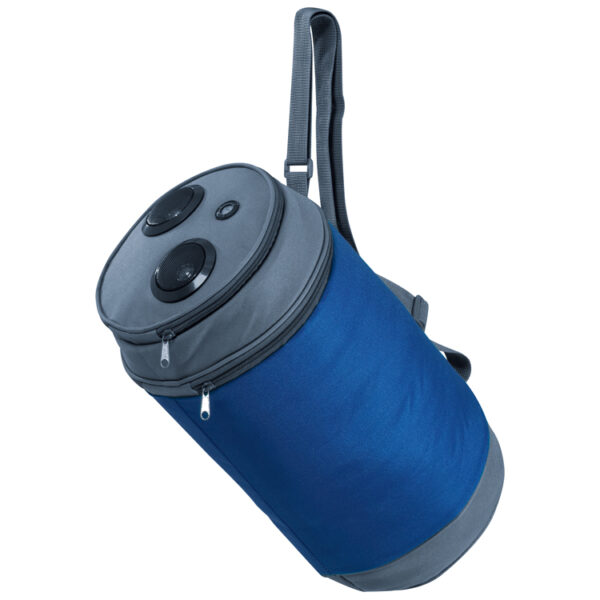 tin-shaped cooler bag with loudspeakers