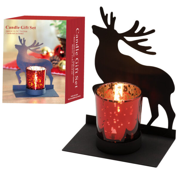 Black metal tea light holder