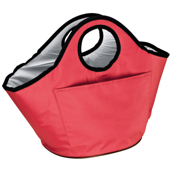 Round cooler bag with bottle opener