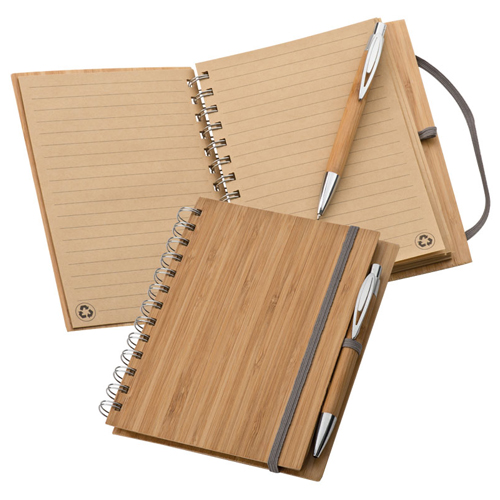 Note pad with bamboo cover A6