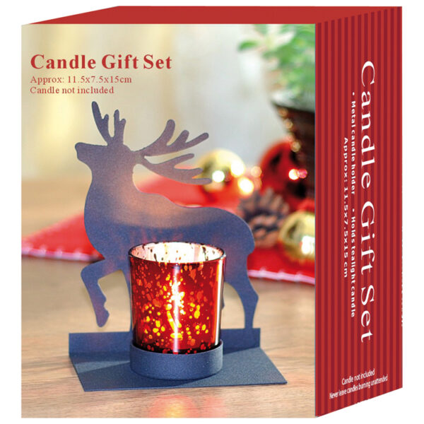 Black metal tea light holder