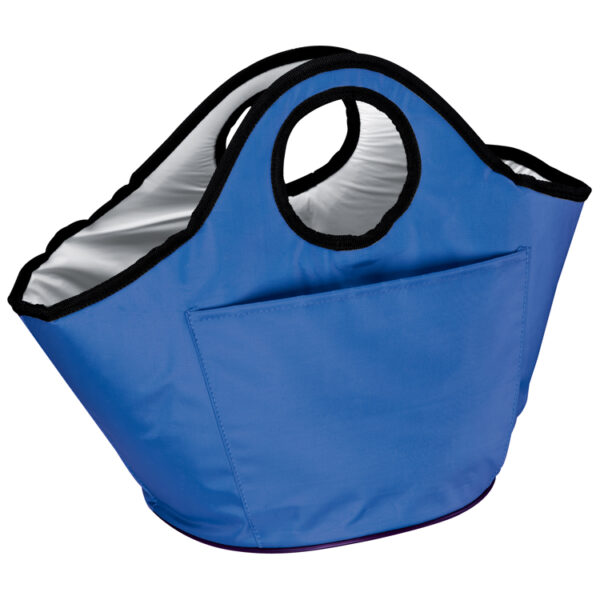 Round cooler bag with bottle opener